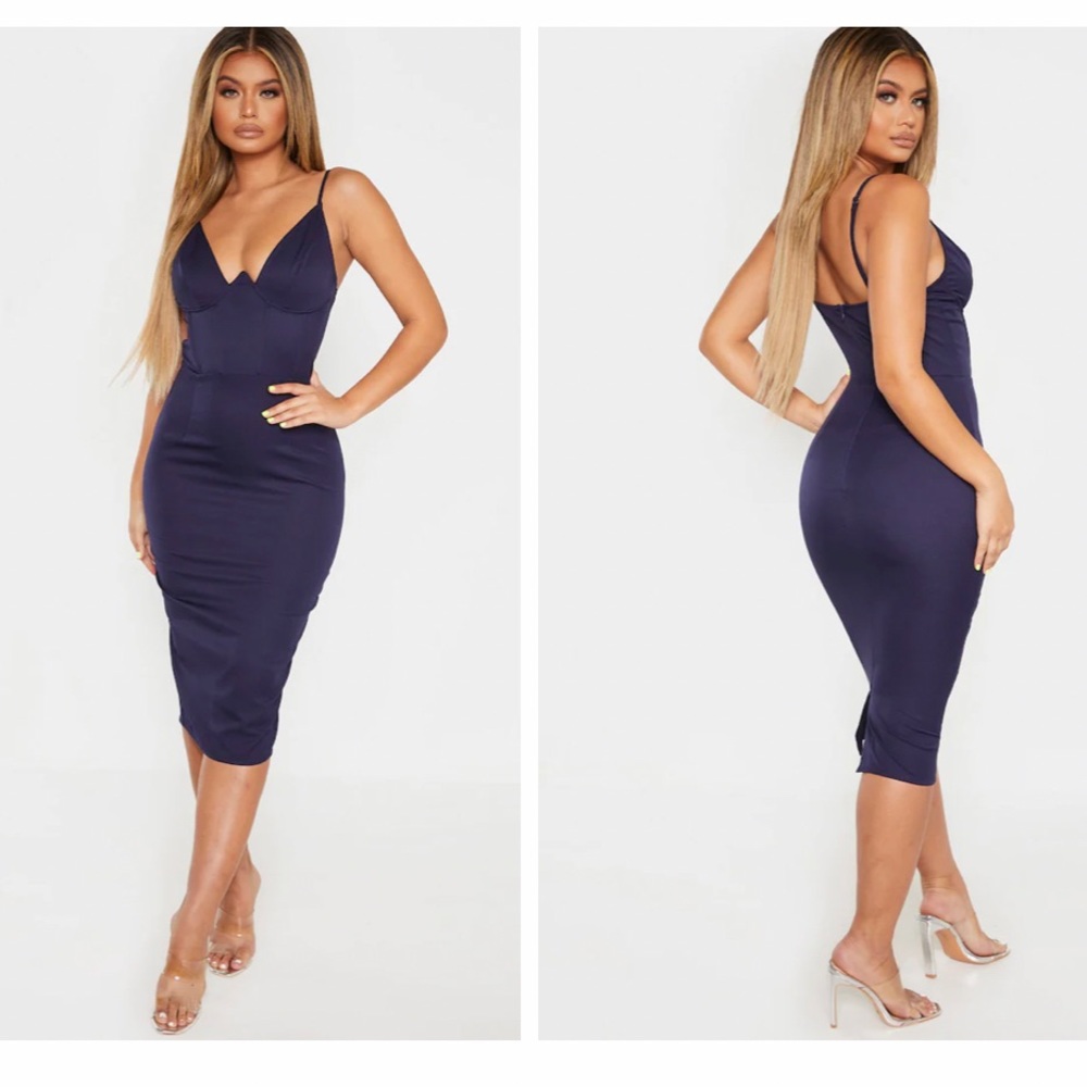 Navy Blue PrettyLittleThing Dress